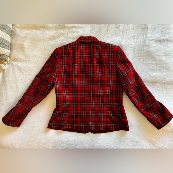 Red Pendleton Tartan Christmas Blazer with gold buttons - Picture 9 of 9
